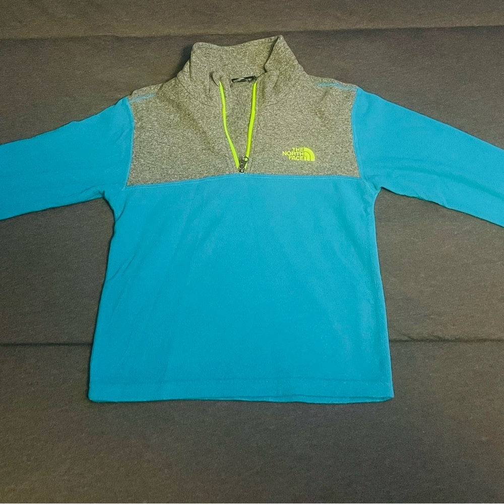 The North Face Kids Blue and Gray Quarter-Zip